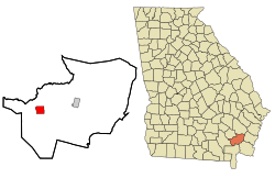 Brantley County Georgia Incorporated and Unincorporated areas Hoboken Highlighted